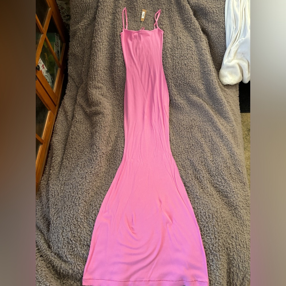Skims Soft Lounge Long Slip Dress Bubblegum Size XS